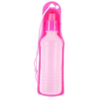 Hond Reizen Sport Water Fles Outdoor Feed Drinkfles Pet Supply Draagbare Water Fles Roze