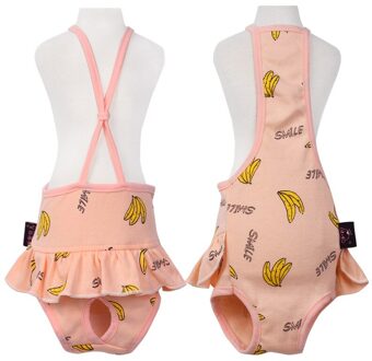 Hond Riem Fysiologie Broek Teddy Vrouwelijke Hond Menstruele Broek Veiligheid Broek Anti-Intimidatie Banaan Patroon Roze Groen S-XL Roze / M