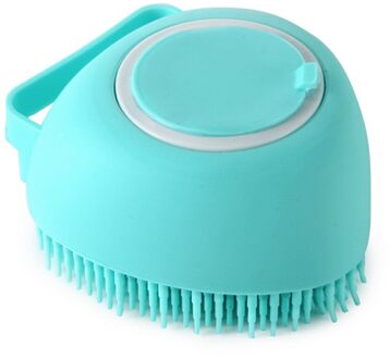 Hond Shampoo Borstel Kat Massage Kam Grooming Scrubber Borstel Voor Zwemmen Korte Haar Zachte Silicone Cleaning Rubber Massage Tool groen