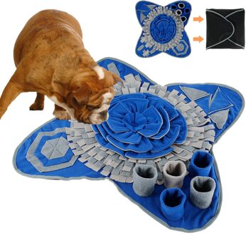 Hond Snuffle Voeden Training Mat Flanel Honden Puzzel Speelgoed Interactief Spel Training Deken Pad Hond Snuiven Matten Blauw
