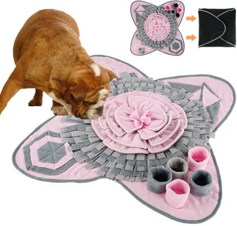 Hond Snuffle Voeden Training Mat Flanel Honden Puzzel Speelgoed Interactief Spel Training Deken Pad Hond Snuiven Matten Roze