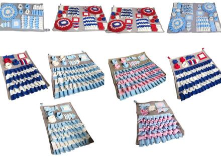 Hond Snuiven Pad Training Deken Bite Puzzel Verbruik Energie Katten En Honden Ruiken Matten Stress 65x65cm / blauw rood