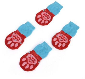 Hond Sokken Soft Cotton Antislip Warm Antislip Poten Dirts Weg Makkelijk Wassen Indoor Honden Kat Schoen Sokken LR / M