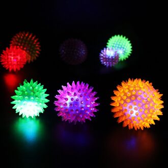 Hond Speelgoed Kleurrijke Lichtgevende Hond Kauwen Spelen Speelgoed Elastische Bal Willekeurige Kleur Kleine Dierbenodigdheden Diameter 7.5CM