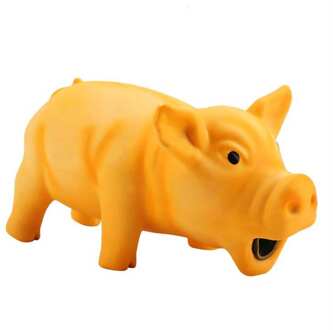 Hond Speelgoed Leuke Varken Knorrend Squeak Latex Huisdier Kauwen Speelgoed Voor Hond Puppy Speelgoed Hond Bal geel