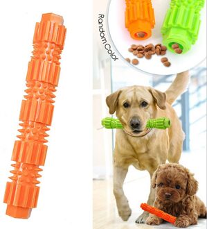 Hond Speelgoed TPR bijtvast Voedsel Molaire Stok Puzzel Training Bite Speelgoed Kunnen Snacks Hond Kauwen Speelgoed voor Kleine En Middelgrote Ras oranje / L