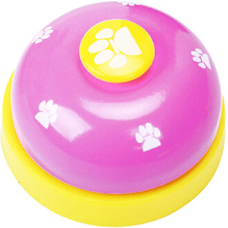 Hond Speelgoed Voor Teddy Puppy Huisdier Speelgoed Call Voeden Ringer Pet Training Deurbel Diner Kleine Bel Eten Feeder Voetafdruk ring Roze