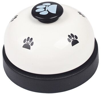 Hond Speelgoed Voor Teddy Puppy Huisdier Speelgoed Call Voeden Ringer Pet Training Deurbel Diner Kleine Bel Eten Feeder Voetafdruk ring wit