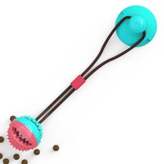 Hond Speelgoed Zuignap Sleepboot Interactieve Hond Bal Speelgoed Voor Pet Chew Bite Gebitsreiniging Tandenborstel Voeden Dierbenodigdheden PT028 A blauw en rood