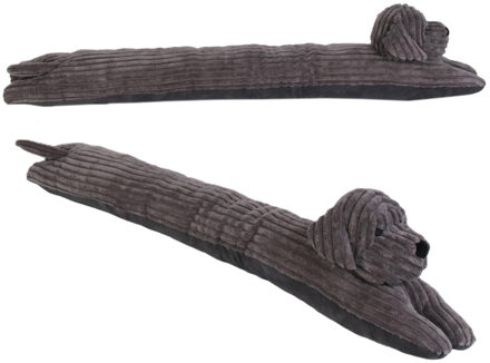 Hond Tochtstopper - 2x - 90 cm - antraciet - polyester - isolerend - tochtrol