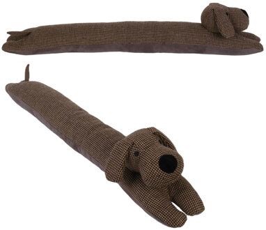 Hond Tochtstopper - 2x - 90 cm - bruin - polyester - isolerend - tochtrol