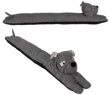 Hond Tochtstopper - 2x - 90 cm - grijs - polyester - isolerend - tochtrol