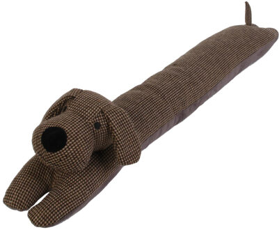 Hond Tochtstopper - 90 cm - bruin - polyester - isolerend
