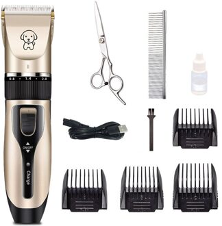 Hond Tondeuse Grooming Elektrische Schaar Honden Cutter Oplaadbare Draadloze Scheerapparaat Low Noise Kapsel Tool Trimmer goud