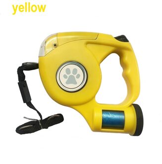 Hond Trekkabel Hond Sleepkabel Hondenriem Intrekbare Automatische Uitschuifbare 4.5 M Vuilniszak Polyester ABS Hoofd Kragen Ketting geel