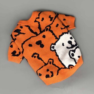 Hond Truien Kostuum Leuke Hond Shirt Oranje Kleding Beer Patroon Stijlvolle Winter Jas Voor Katten Honden Puppy Xl