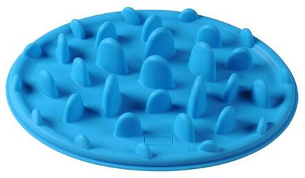 Hond Voeden Voedsel Schotel Kom Siliconen Puppy Slow Down Eten Feeder Schotel Voor Honden Benodigdheden blauw