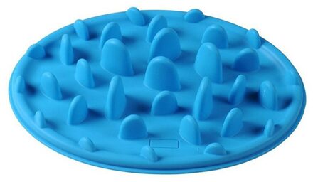 Hond Voeden Voedsel Schotel Kom Siliconen Puppy Slow Down Eten Feeder Schotel Voor Honden Benodigdheden blauw