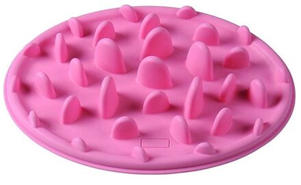 Hond Voeden Voedsel Schotel Kom Siliconen Puppy Slow Down Eten Feeder Schotel Voor Honden Benodigdheden roze