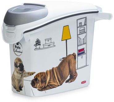 Hond - Voercontainer - 23x51x35 cm - Wit - 15 L