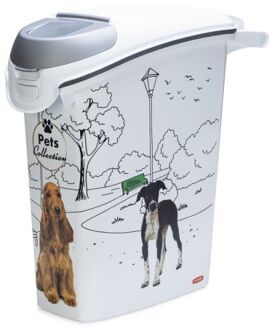 Hond - Voercontainer - 23x51x50 cm - Wit - 23 L