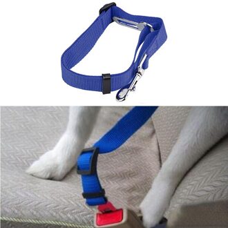 Hond Voertuig Autogordel 2.4cm blauw rood wit nylon stof Verstelbare Gordel Harness Lead Clip Huisdier seat belt 3