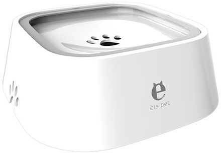 Hond Water Kom Machine Uitgevoerd Drijvende Kat Kom Water Kom Slow Water Feeder Dispenser Anti-Overflow Pet fontein wit