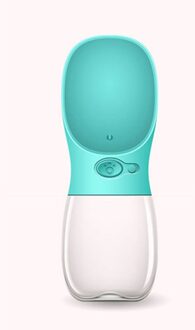 Hond Waterfles Draagbare Drinken Feeder Voor Kat Honden Outdoor Reizen Lekkage-Proof Puppy Water Dispenser Kom Huisdier levert turkoois / 340ml
