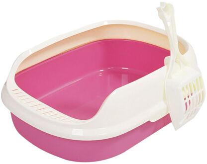 Hond Wc Kattenbak Hond Lade Teddy Anti-Splash Toilette Met Kattenbakvulling Schop Puppy Kat indoor Home Zandbak Roze