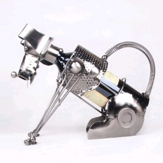 Hond Wijnrek Wijn Houder Plank Metalen Sculptuur Praktische Sculptuur Wijn Stand Woondecoratie Interieur Ambachten Bruiloft Decor