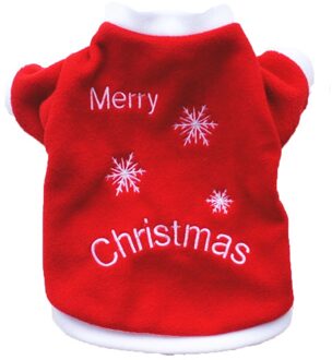 Hond Winter Kerst Print Pluche Kleding Hond Lange Mouw Top B / L