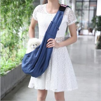 Hond Zak Enkele Schouder Reizen Hond Kat Carrier Rugzak Handtas Voor Kleine Honden blauw