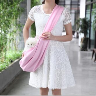 Hond Zak Enkele Schouder Reizen Hond Kat Carrier Rugzak Handtas Voor Kleine Honden roze