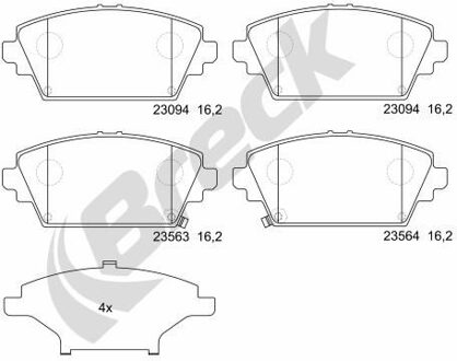 Honda Remblokkenset, schijfrem 230940070100