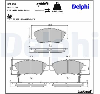Honda Remblokkenset, schijfrem LP2194