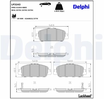 Honda Remblokkenset, schijfrem LP3243