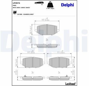 Honda Remblokkenset, schijfrem LP3974