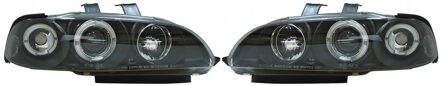Honda Set Koplampen passend voor Honda Civic 2/3-deurs 1992-1995 - Zwart - incl. Angel-Eyes & Knipperlichten