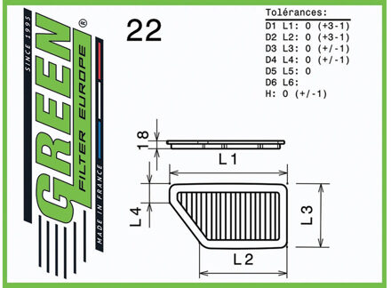 Honda Vervangingsfilter Green P960037