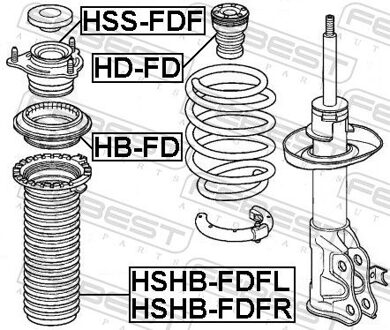 Honda Wentellager, schokbreker veerpootlager HBFD