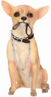 Honden beeldje Chihuahua met riem 18 cm - Beeldjes Multikleur