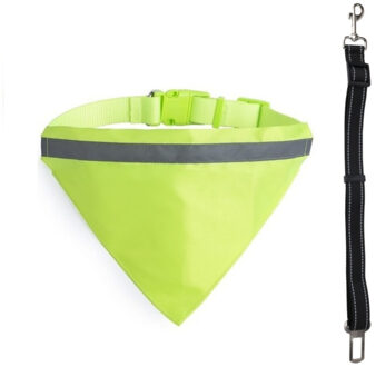 Honden/dieren auto riem - polyester - incl. reflecterende halsband/halsdoek