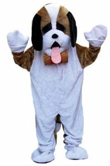 Honden dierenpak - verkleedkleding - volwassenen - mascotte outfit - wit/bruin - one size Multi