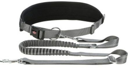 Honden joggingriem maat M zwart 12767 Grijs