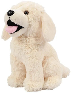 Honden knuffels- Labrador hond licht zittend 20 cm - Knuffel huisdieren Crème