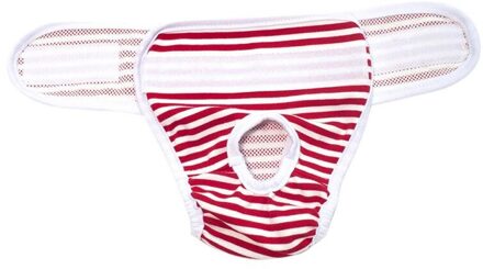 Honden Menstruatie Shorts Broek Pet Gestreepte Fysiologische Broek Blauw Rood Zwart Pet Dog Stripes Fysiologische Broek Voor Vrouwelijke R / XL