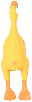 Honden speelgoed - kale geplukte latex eend - 24 cm - geel