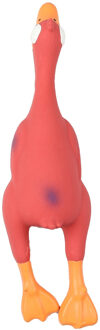 Honden speelgoed - kale geplukte latex eend - 24 cm - rood
