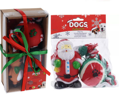 Honden speelgoed - set van 9x st speeltjes - kerstcadeau voor huisdieren