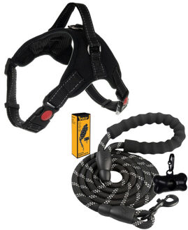 Honden trainingslijn met Harnas - reflecterend - Maat L